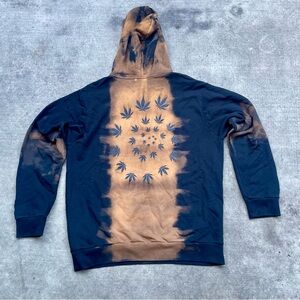 Palm Angels Black and Brown Leaf Pattern Hoodie